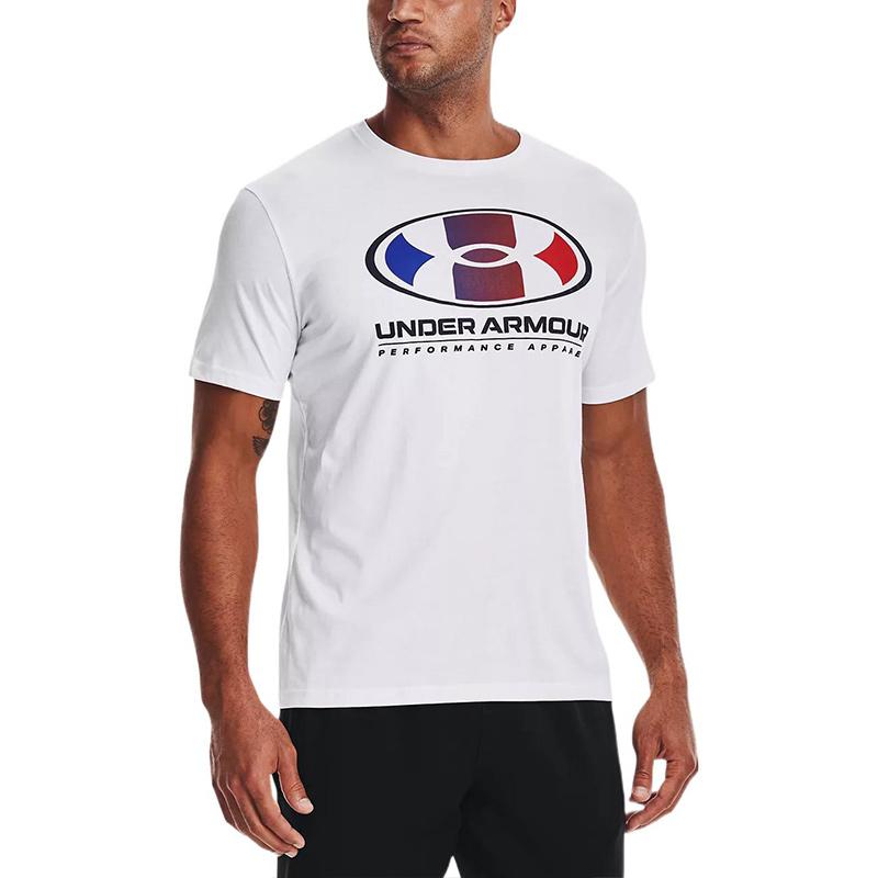 Under Armour Футболка с круглым вырезом и логотипом, мужские топы, белая 1361676-100
