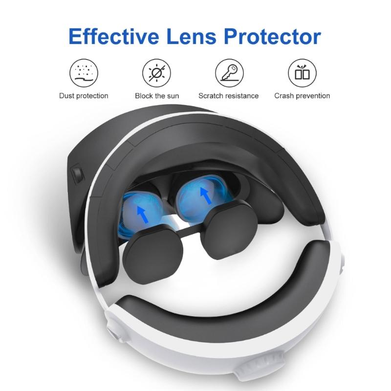 Shock-resistant VR Silicone Protective Cover Lens Cover for PS VR2 Headset Glasses Lens Cover VR Dustproof Sleeves