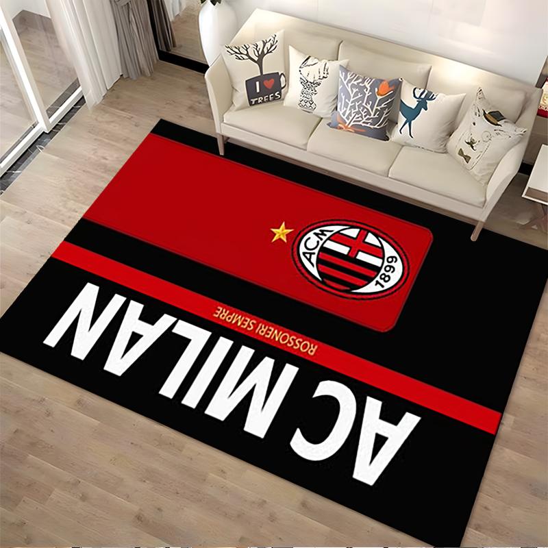 AC Milan Logo Design Rug Non-slip rug suitable for living room and bedroom sofas.