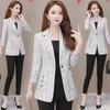 Women's Slim Plaid Short Suit Jacket - Spring/Autumn 2023 Collection