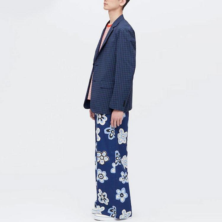 Uniqlo X MARNI Легкие Широкие Брюки с Цветочным Принтом (Азия) Синий унисекс стритвир 451304-68