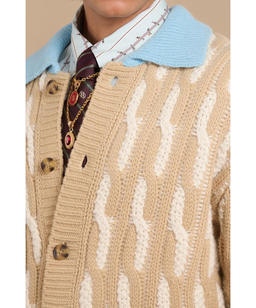 Drole De Monsieur Le Cardigan Torsades Bicolore D0Wcw25223Whm