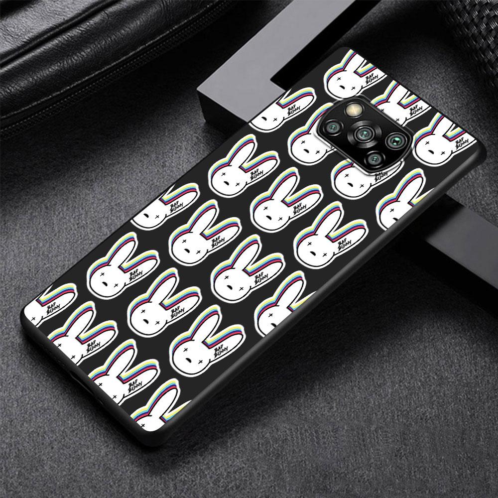 Чехол Bad Bunny X100pre для Xiaomi Poco M5s X3 NFC F3 X5 M4 M3 Pro Черный Силиконовый Мягкий Чехол для Телефона Коке