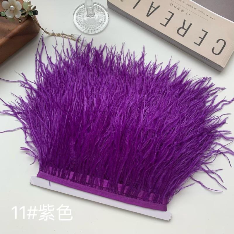 Ткань с отделкой из страусиных перьев 10-15 см Аксессуары для одежды DIY Украшение юбки Декольте платья Манжеты Перья