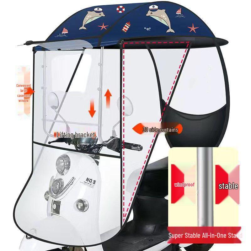 Солнцезащитный Дождевик Тент для Автомобиля с Утолщенным Лобовым Стеклом для Электровелосипедов и Трехколесных Велосипедов