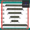 RC Car Roof Lamp 24 36 LED Light Bar For 1/10 RC Crawler Axial SCX10 90046/47 SCX24 Wrangler D90 TRX4 Body, F Parts