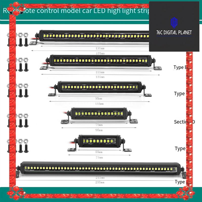 RC Car Roof Lamp 24 36 LED Light Bar For 1/10 RC Crawler Axial SCX10 90046/47 SCX24 Wrangler D90 TRX4 Body, F Parts