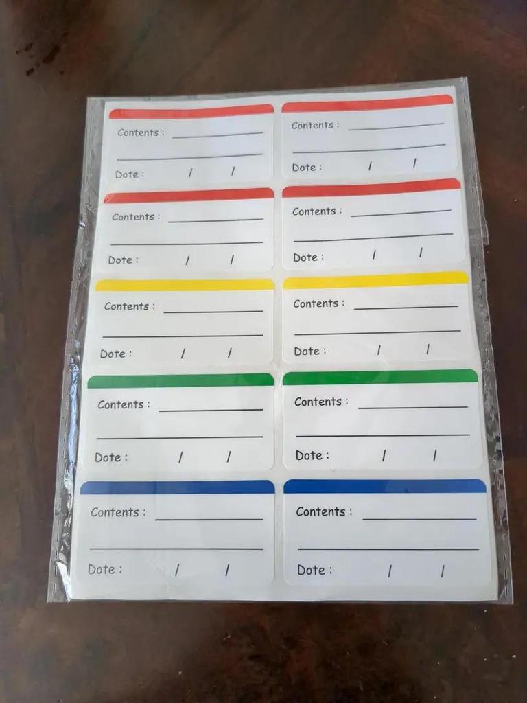 Removable Frozen Food Labels for Refrigerator