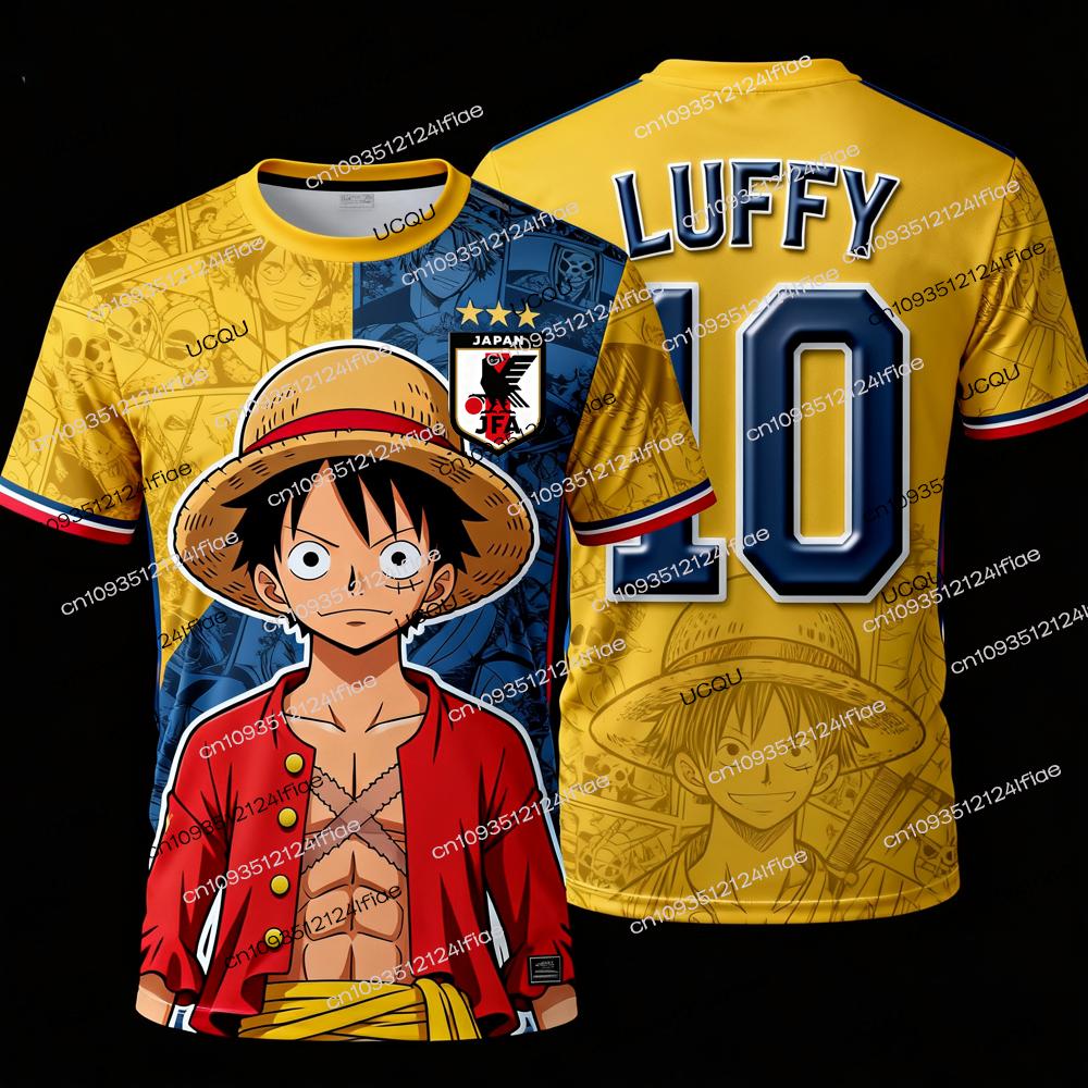 2026 Япония One Piece Луффи Футбольная Майка Футболка для Мужчин и Женщин - Быстросохнущая Аниме Спортивная Одежда