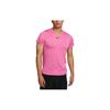 Solid Color Brand Logo Round Neck Short Sleeve T-Shirt Men Tops Pink DD8317-684