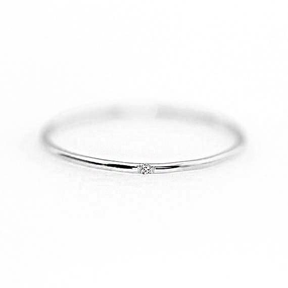 Minimal Zircon Simple Tiny Rings For Women 1mm Full Round Minimalist Thin Dainty Stacking Ring Fashion Jewelry Items KCR101
