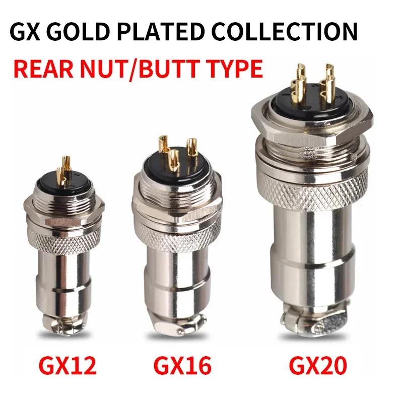 T&I Gx16/Gx12/Gx20 Позолоченные Авиационные Разъемы Штекерные и Гнездовые Коннекторы 2/3/4/5/6/7/8/9/10/12/14/15 Контактов Кабельный Разъем