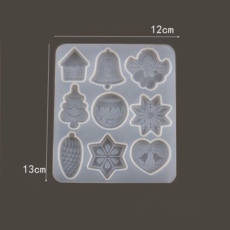 1pc New DIY Crystal Epoxy Mold Christmas Tree Snowflake Elk Pendant Keychain Listing Jewelry Silicone Mold Set Silicone Molds