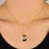 Promotion Round Coin Pendant Engraved Cz Eye Classic Simple Geometric Gold Necklace