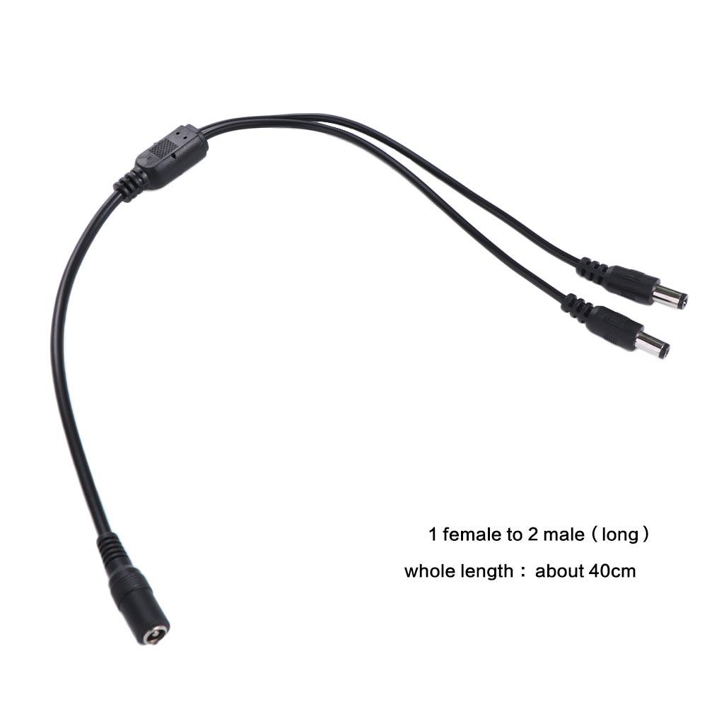 1 Female To 2 Male 1 Male To 2 Female Supply Adapter DC Power Splitter Connector One Drag Two Power Supply Line Extension Cable