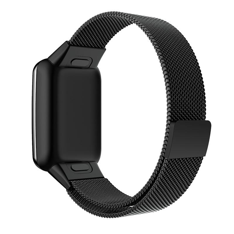 Совместим с Xiaomi Smart Band 7 Pro: Миланский ремешок из нержавеющей стали с магнитной застежкой на три бусины.