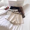 Women's Korean Style High Waist A-Line Shorts with Belt - Spring/Summer 2025 Fashion