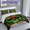 3PC Custom Name Gothic Apple Skull Artwork Bedding Set Printed Bedding Set Duvet Cover Closure Includes 1 Duvet Cover & 2 Pillowcases for All Seasons 