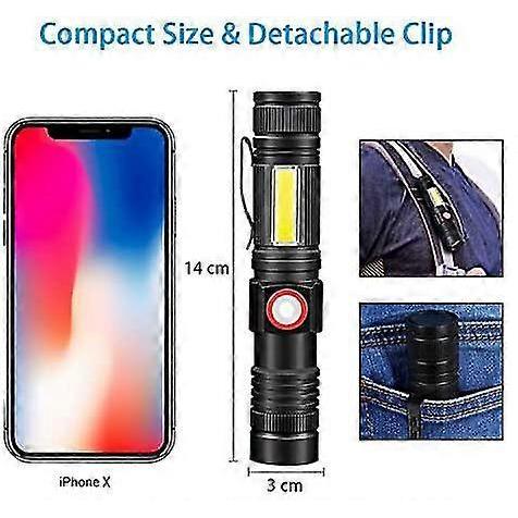Led Torch Led Flashlight Adjustable Focus Handheld Torches Super Bright Pocket