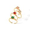 Titanium Steel Ring for Women, Niche Light Luxury High-end Stainless Steel Plated with 18K Gold, Inlaid Square Zircon Ri