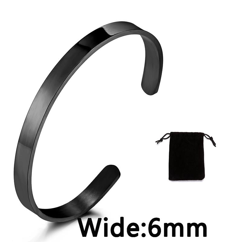 Stainless Steel Pearsonalized Bracelet Name Character Letter Engraved Custom Cuff Bangle Women Men Fashion Jewelry Dropshipping