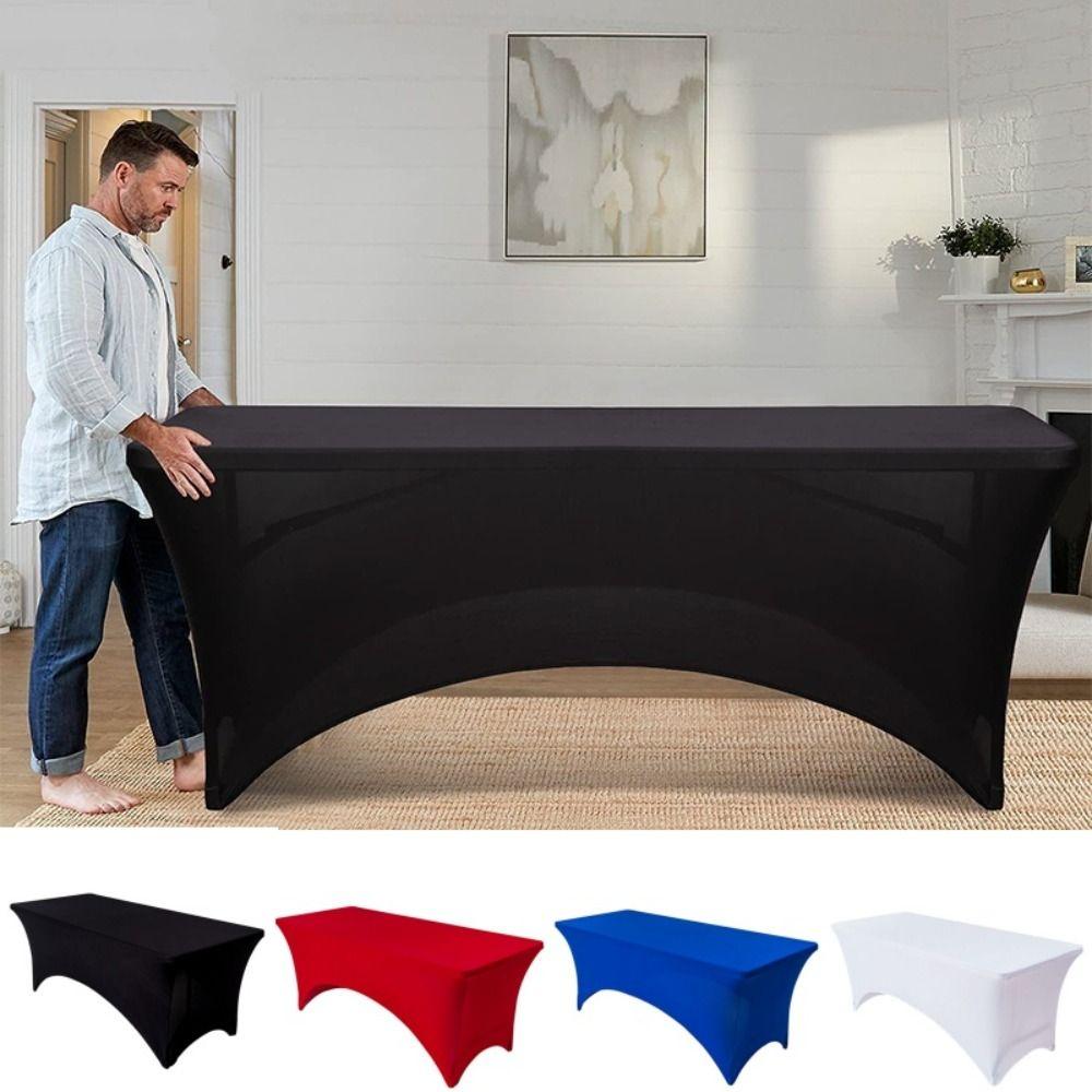 Tight Fitted Spandex Tablecloth Rectangular Cocktail Table Decoration Table Cover Wedding Event
