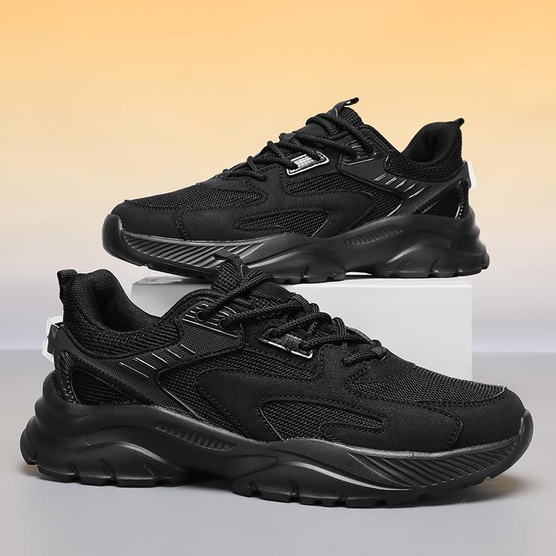 Летние сетчатые дышащие кроссовки для папы, модные мужские туфли на платформе, увеличивающие рост, больших размеров 38-48, мужская обувь