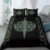 Viking Printed Duvet Set Ancient Myth Themed Bedding Set Three-Piece Set