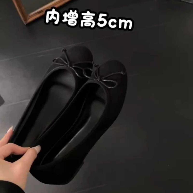 Sheepskin Version~ French Sexy Matte Leopard Print Flats 2025 Small Inner Height Increase One Pedal Shallow Mouth Single Shoes