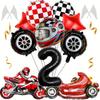 12pcs Racing Party Decoration 40inch Black Number Balloon Plaid Balloon Tire Motorcycle Balloon Striped Racing Tire Grid Digital