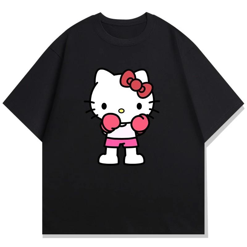 Kelly Cat Printed Tshirt Made of Summer Cotton Fabric for Comfortable Wearing Womens Tshirt for Casual Comfort Y2K Women Top