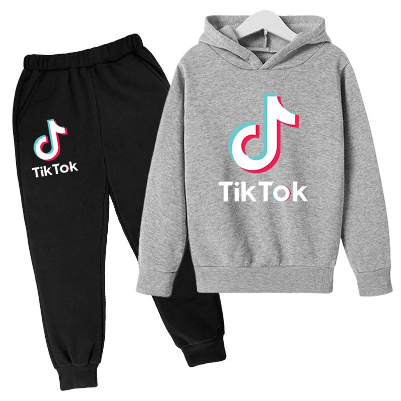 Костюм свитера с капюшоном и леггинсами для мальчиков и девочек TikTok
