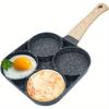 1pc 4 Holes Egg Frying Pan, Omelette Fried Egg Pan Nonstick Pancake Pot Omelet Pan Non-Stick Fried Egg Burger Pan For Breakfast Burger Bacon Steak