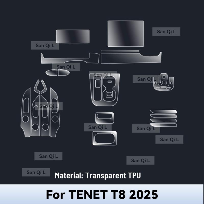Для TENET T8 2025 Защитная пленка-наклейка на центральную консоль автомобиля, медиа-панель, навигацию, из TPU, защищающая от царапин