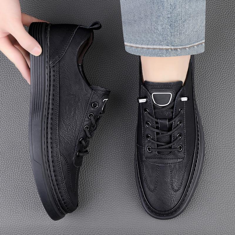Fashion Classic Brand Men's Genuine Leather Casual Shoes Thick Soled Wear-resistant Oxford Shoes Trendy Men's Outdoor Hiking Shoes