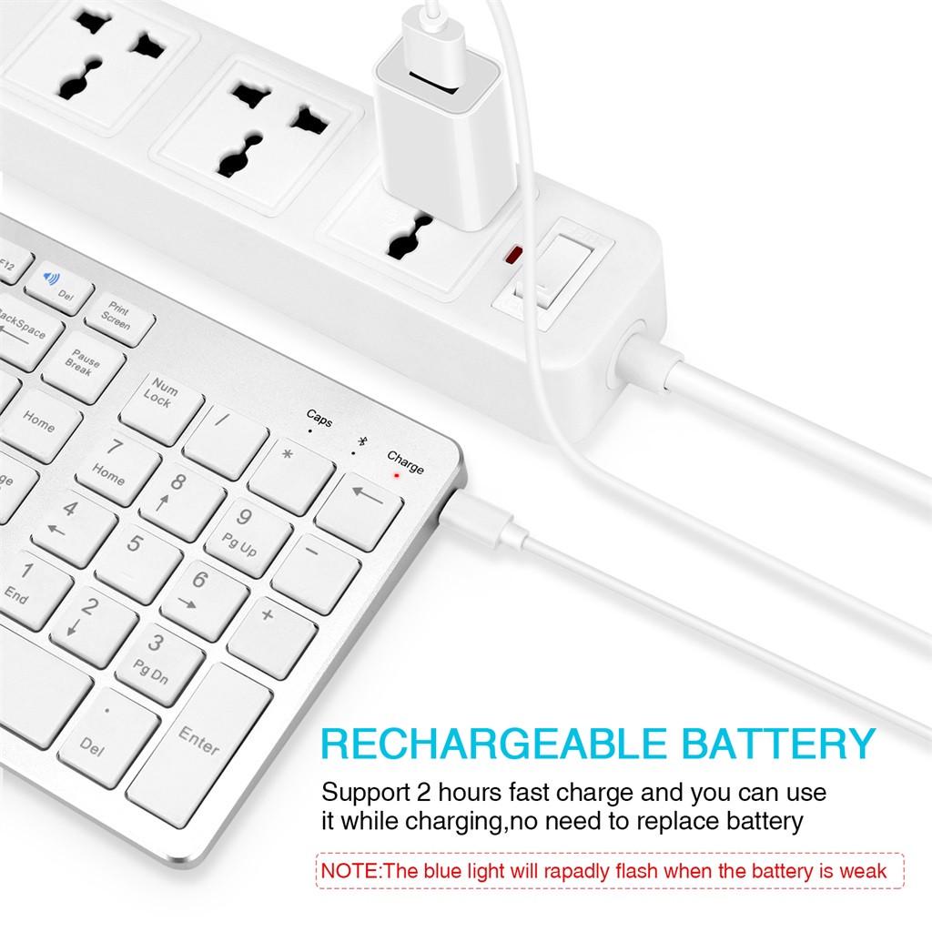 Sagit Bluetooth клавиатура перезаряжаемая портативная беспроводная клавиатура BT с номером для ПК