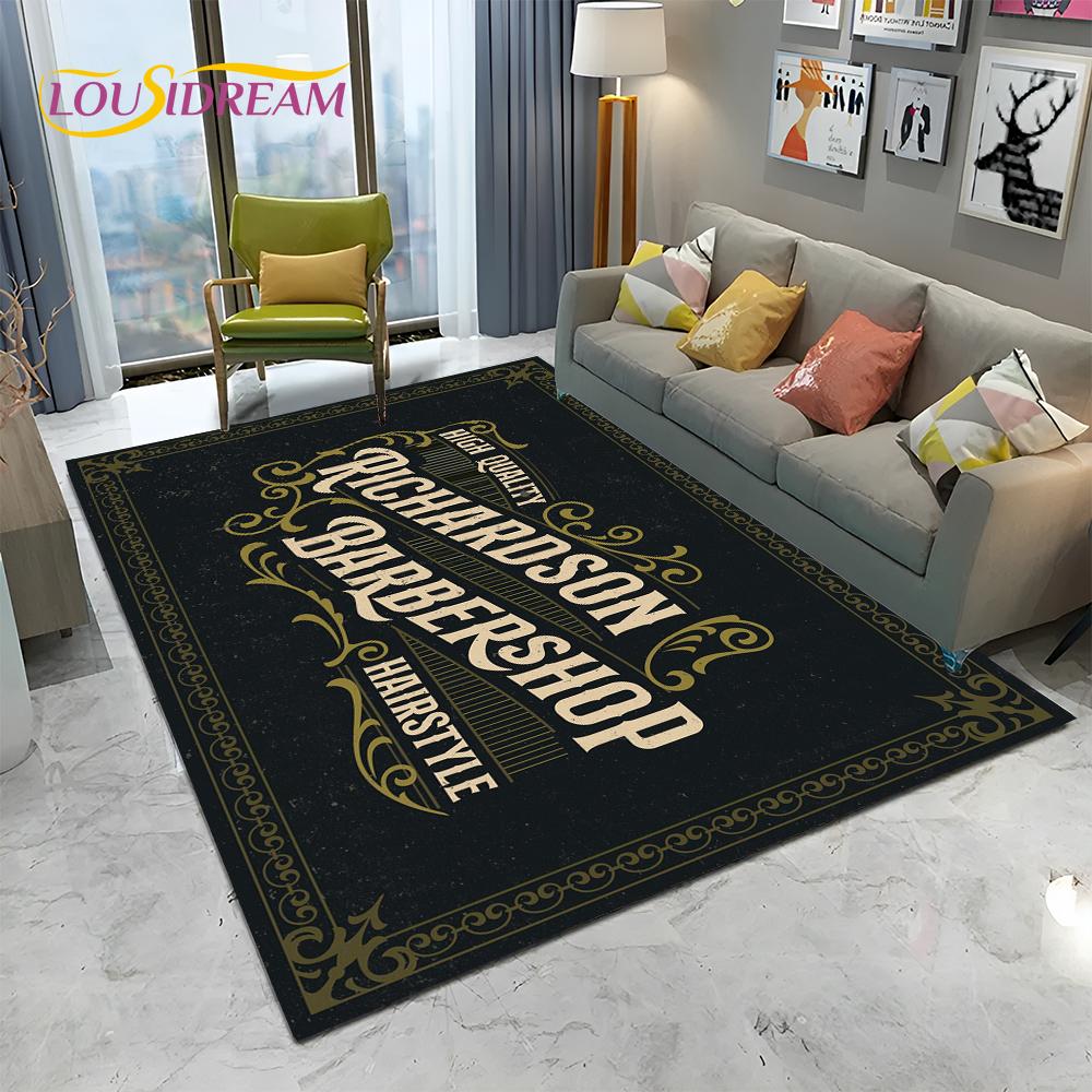 Вывеска для парикмахерской, 3D череп, винтажный HD ковер, ковер для дома, гостиной, спальни, дивана, коврик для двери, декор, детский коврик, нескользящий напольный коврик