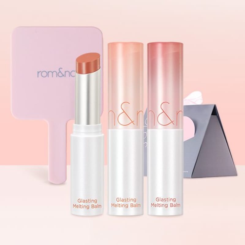 Rom&nd (Кудрявый Эксклюзив) Подарочный набор из двух тающих бальзамов Glasting (+Мини ручное зеркало) (Выберите 1)