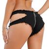 Women Low Waist Ripped Denim Shorts Super Short Panty Nightclub Girl Performance Hot Pants Jeans