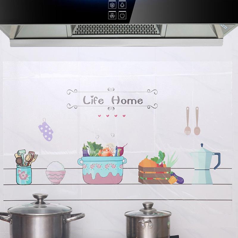 Наклейки для кухонной плиты, маслостойкие, термостойкие, водонепроницаемые, антимасляные, ПВХ, настенные наклейки 60*90 см