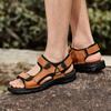 Модные летние новые мужские кожаные сандалии Легкие и удобные пляжные туфли Ретро Очень большие Уличные повседневные спортивные сандалии