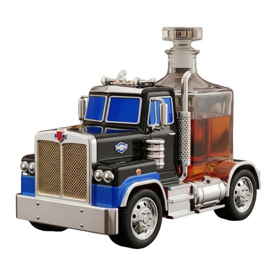 Декантер для виски в виде грузовика Уникальный стеклянный декантер для виски, бурбона, текилы, ликера Подарок для дальнобойщиков, любителей бурбона