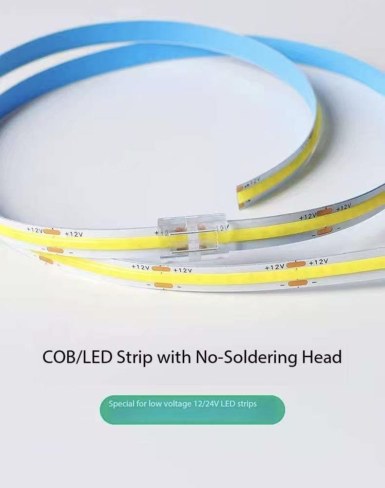 Коннектор COB 8 мм 5-24 В 2-контактный Терминал для светодиодной ленты Провод-удлинитель Светодиодные коннекторы Фиксирующие клипсы Для штырьков Без темных участков Односторонний Двусторонний Конец