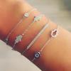 Браслет с подвесками AAA CZ Sparking Pave Tiny Cute Hamsa Hand для девушек и женщин, лучший подарок, модные браслеты из стерлингового серебра 925 пробы