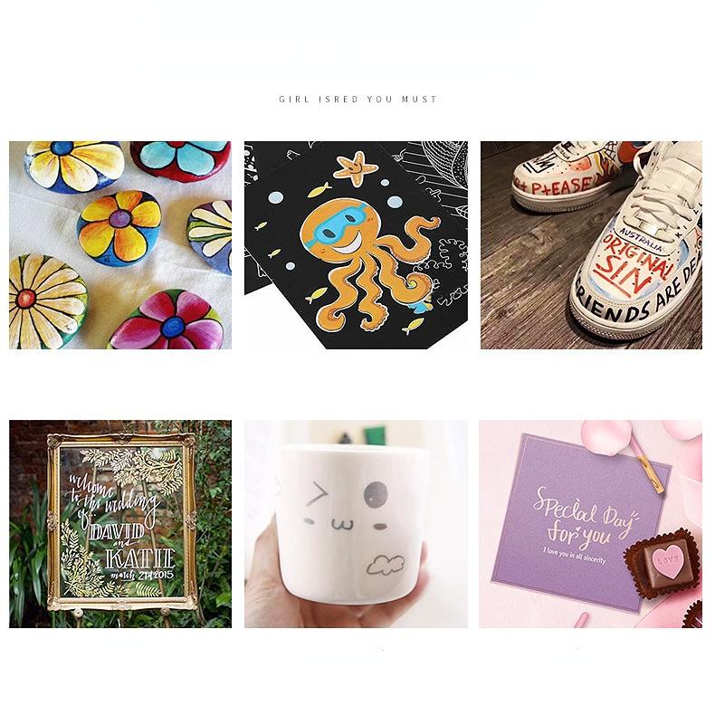 12/24/36 цветов, ручки для акриловых красок, кисть-маркер для наскальной живописи, камня, керамики, стекла, дерева, холста, принадлежности для рукоделия, рукоделия MYY