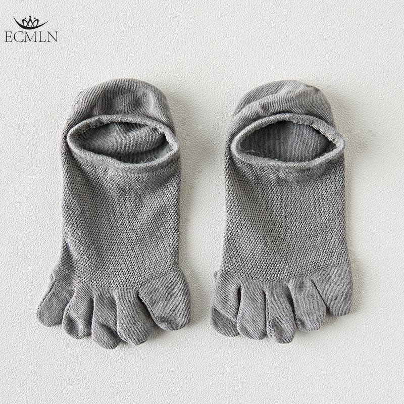 Мужские носки с пятью пальцами, летние, простые, однотонные, с неглубоким носком, короткие, дышащие, универсальные, повседневные, с разделенным носком