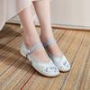 Xiaolingyue, Autumn New Han Element Mercerized Satin Retro Cheongsam Flat-bottomed Hanfu Shoes Women's Shoes