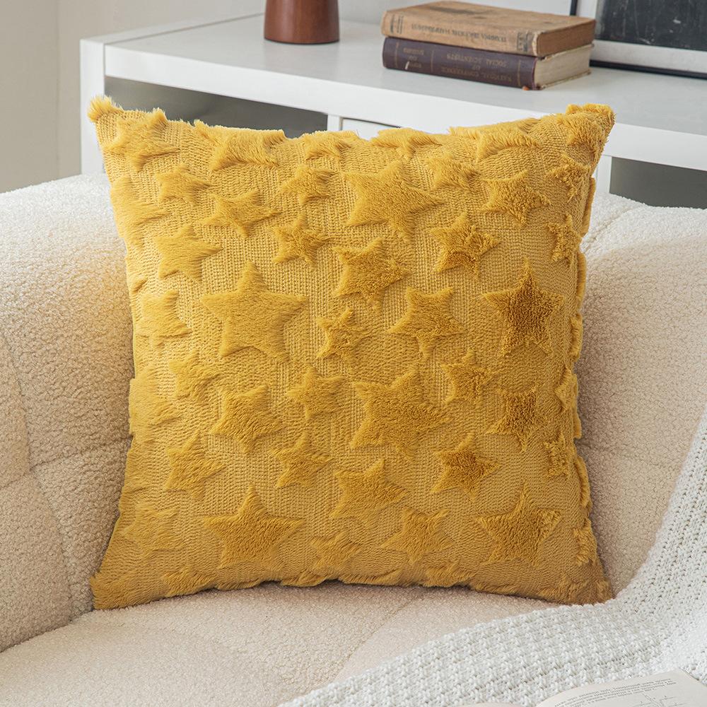 Рождественская звезда Вышитая меховая наволочка Домашняя гостиная Диванная подушка Чехол Праздничная вечеринка Удобство Декоративная наволочка