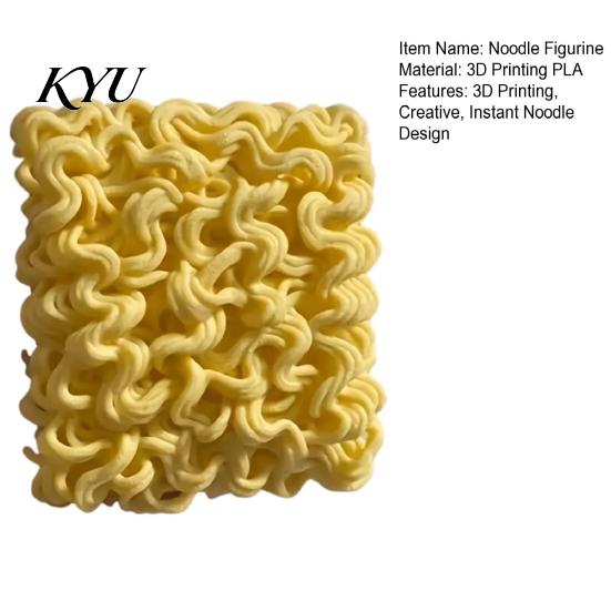 Decorative PLA Plastic Crafts 3D Printed Instant Noodle Figurine, Realistic Ramen Snack Desk Ornament, Trendy Desktop Displays Creative Food
