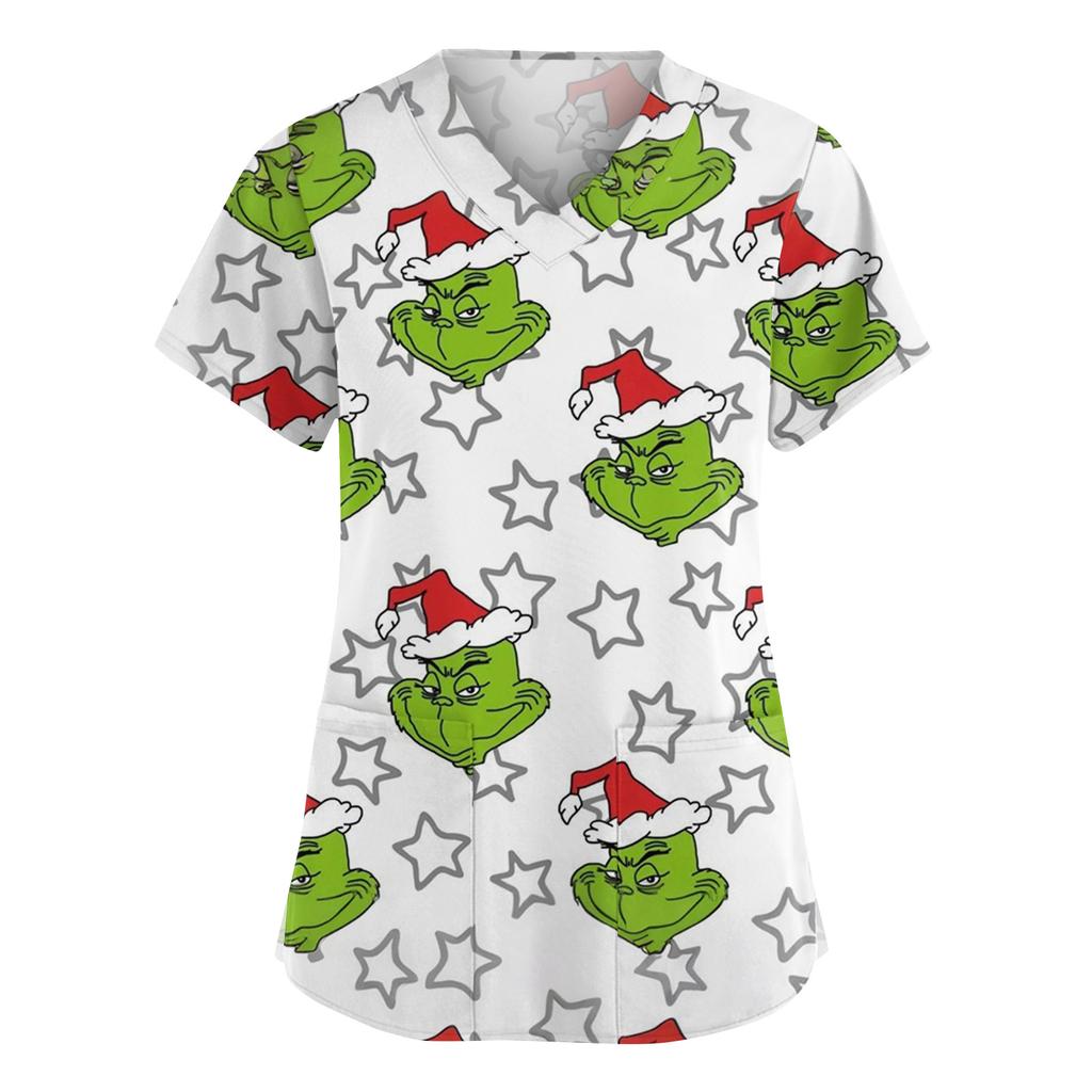 Женская мода V-образный вырез короткий рукав комбинезон с карманами принт топы одежда